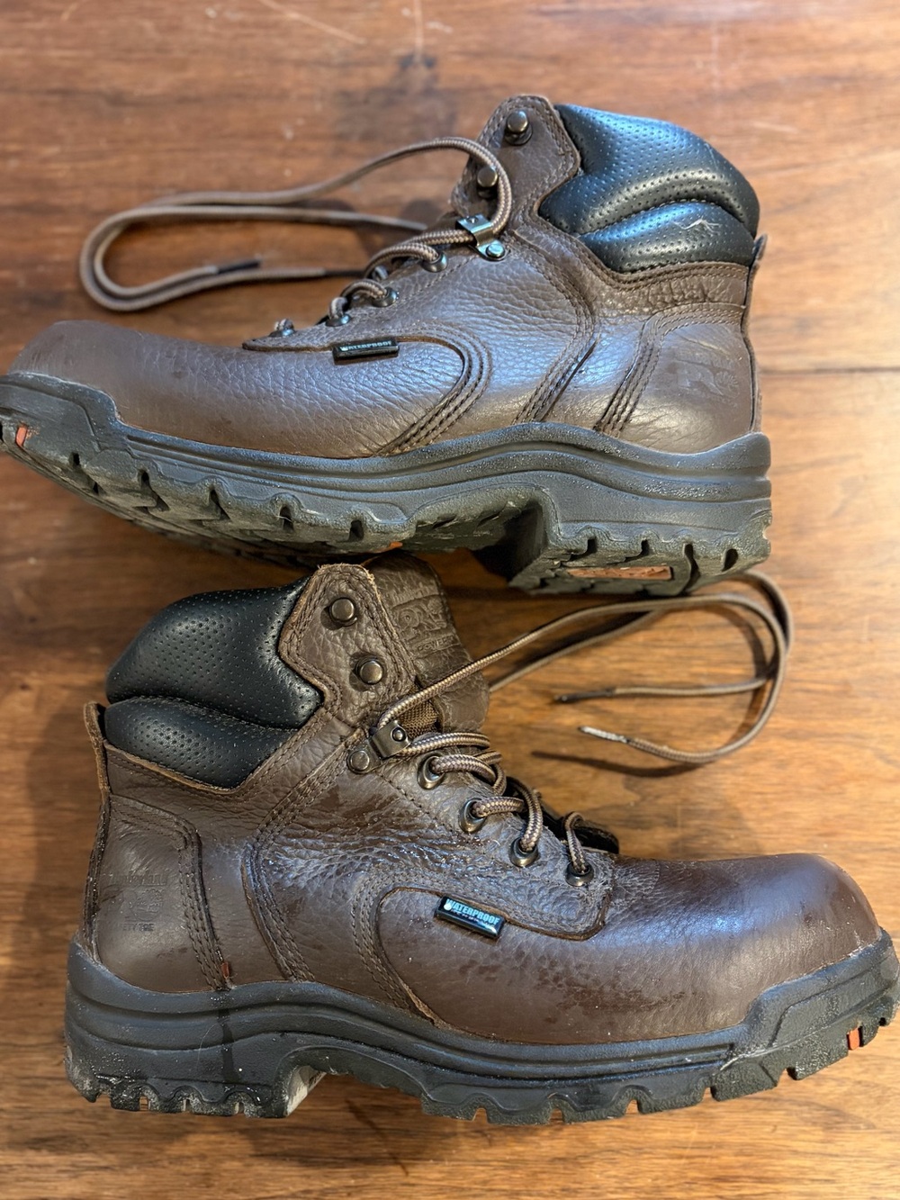Women’s Timberland Brown Waterproof Work Boots with Cushioned Collar